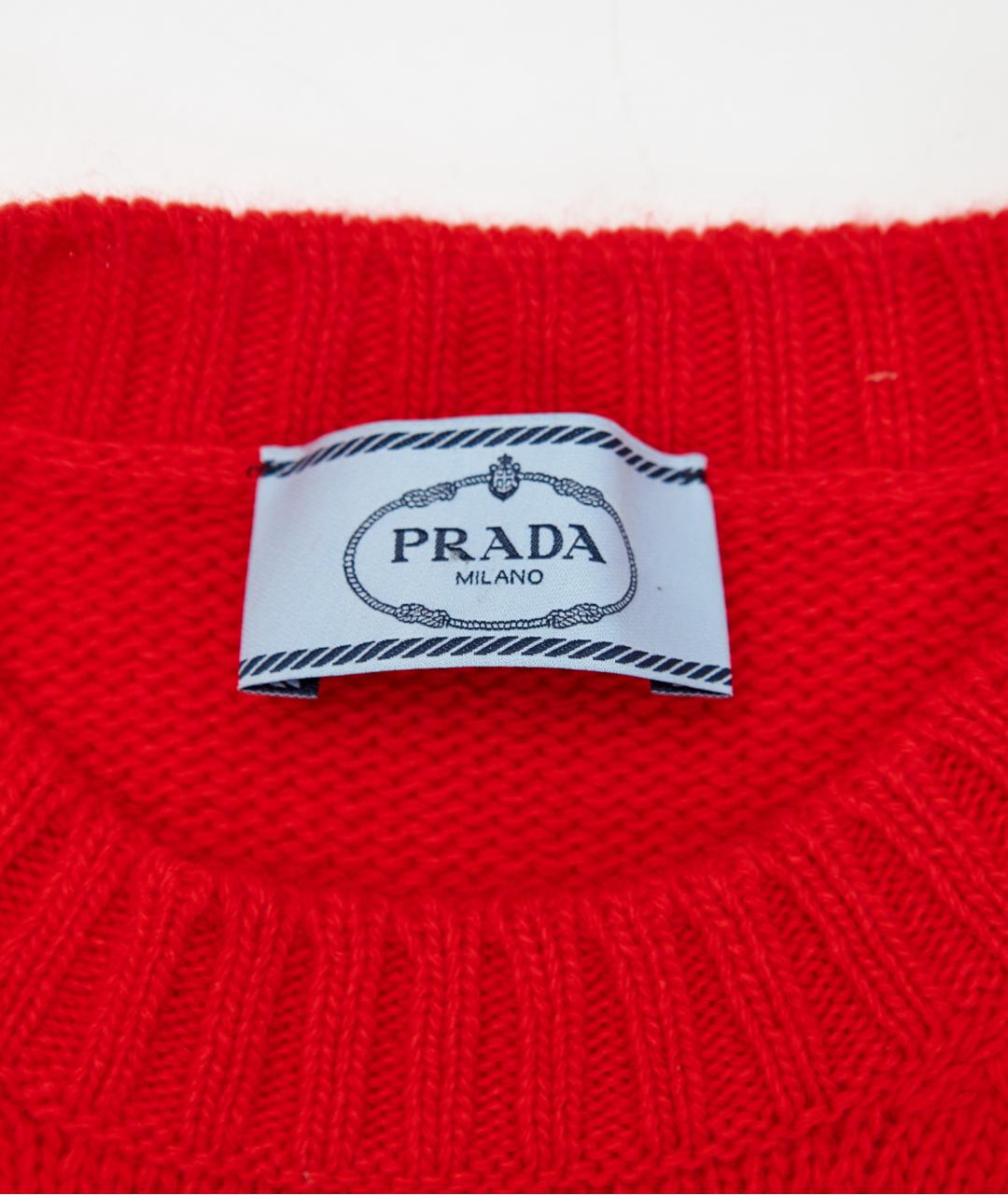 PRADA Красный шерстяной джемпер / свитер, фото 3
