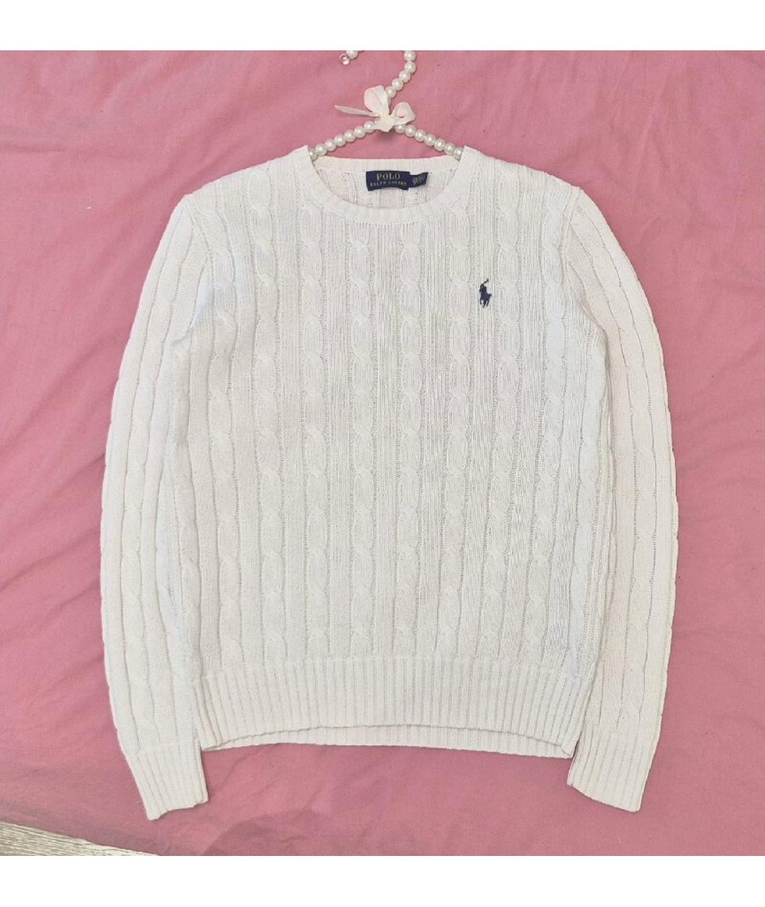 POLO RALPH LAUREN Белый хлопковый джемпер / свитер, фото 5
