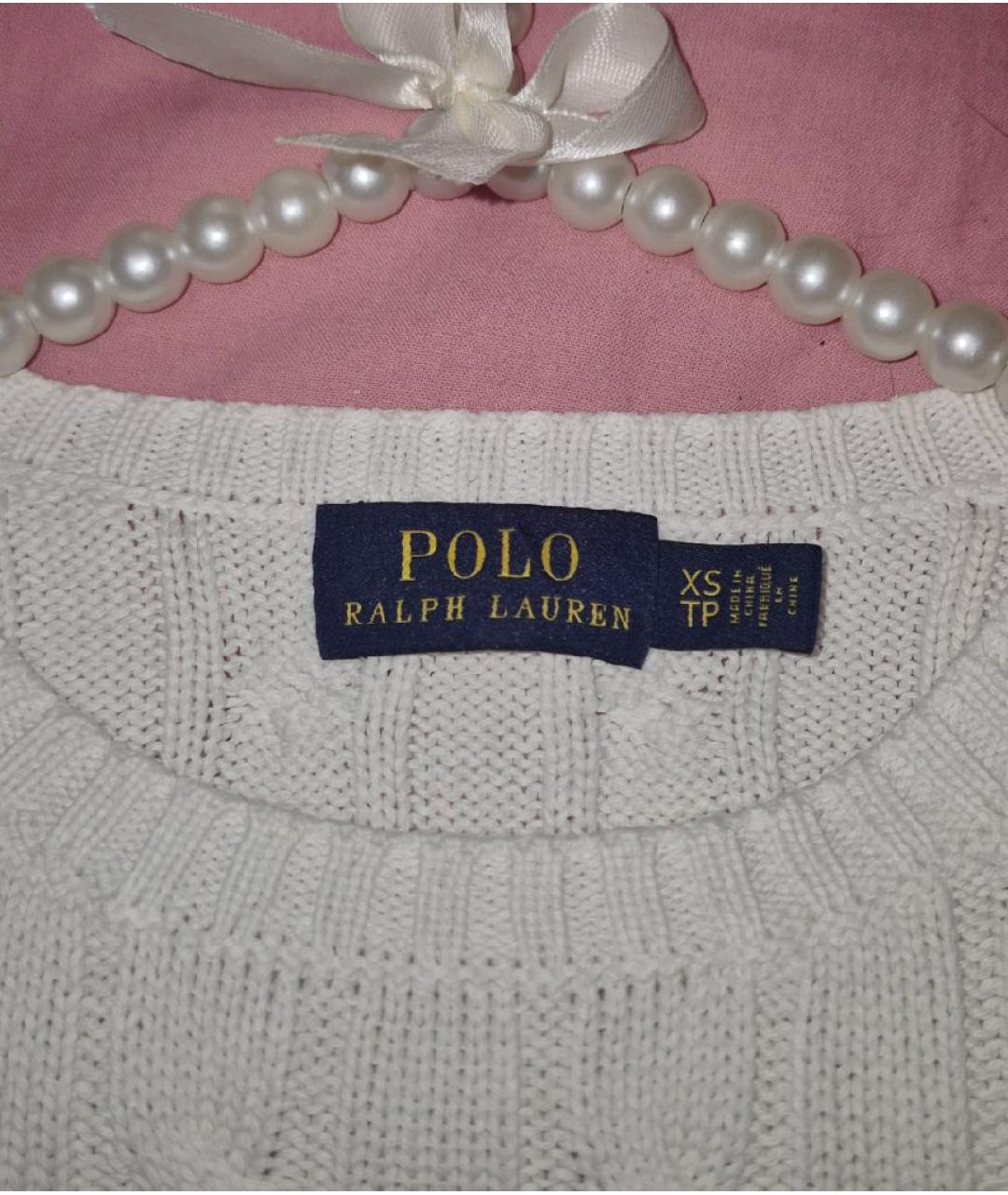 POLO RALPH LAUREN Белый хлопковый джемпер / свитер, фото 3