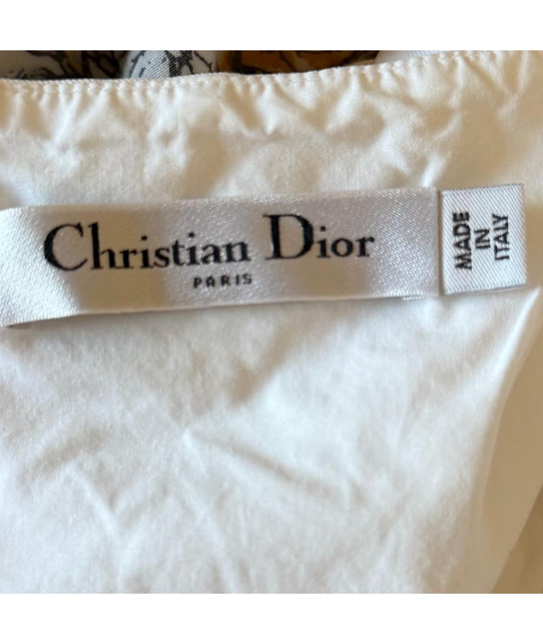 CHRISTIAN DIOR Белое хлопковое повседневное платье, фото 7