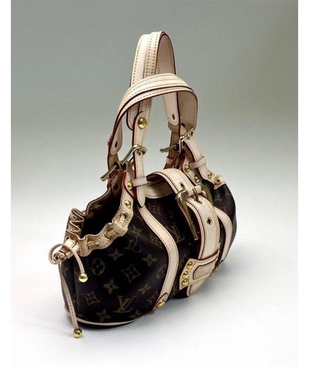 LOUIS VUITTON Коричневая сумка с короткими ручками из канвы, фото 2