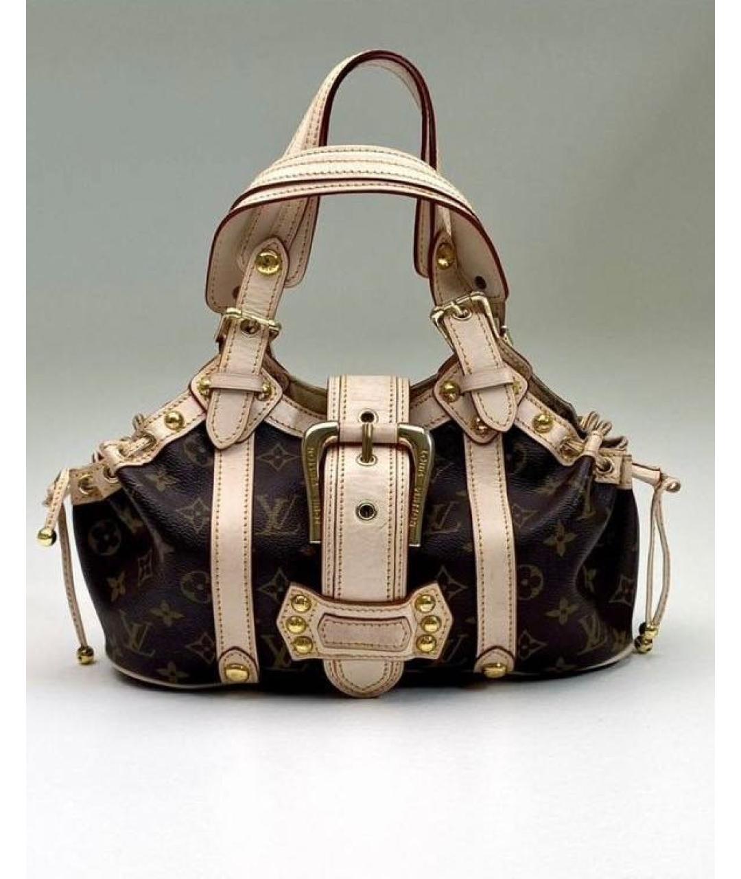 LOUIS VUITTON Коричневая сумка с короткими ручками из канвы, фото 3