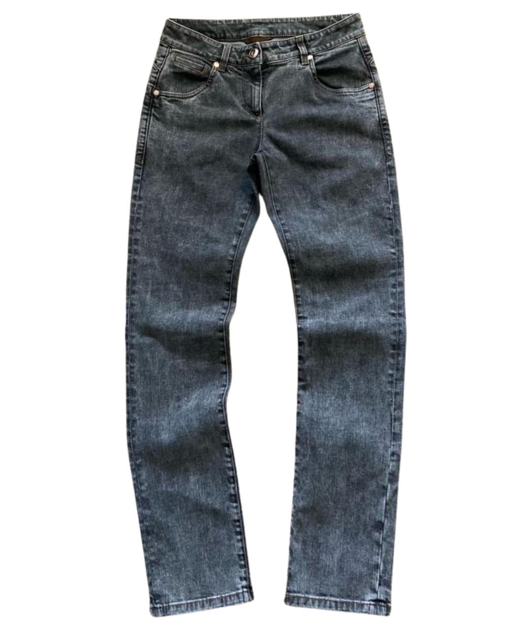 BRUNELLO CUCINELLI Антрацитовые хлопковые джинсы слим, фото 1