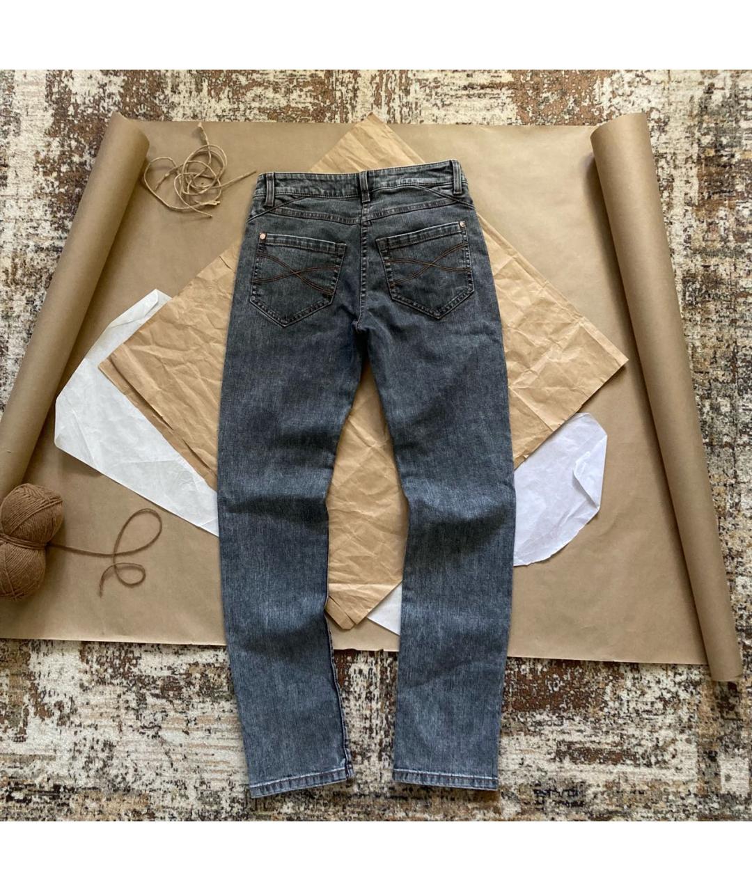 BRUNELLO CUCINELLI Антрацитовые хлопковые джинсы слим, фото 4