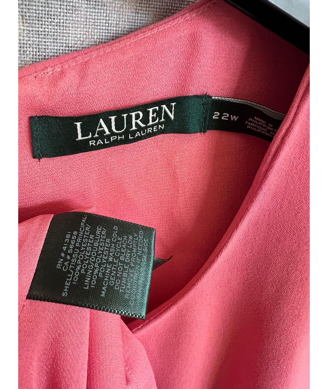 RALPH LAUREN Розовое полиэстеровое повседневное платье, фото 3