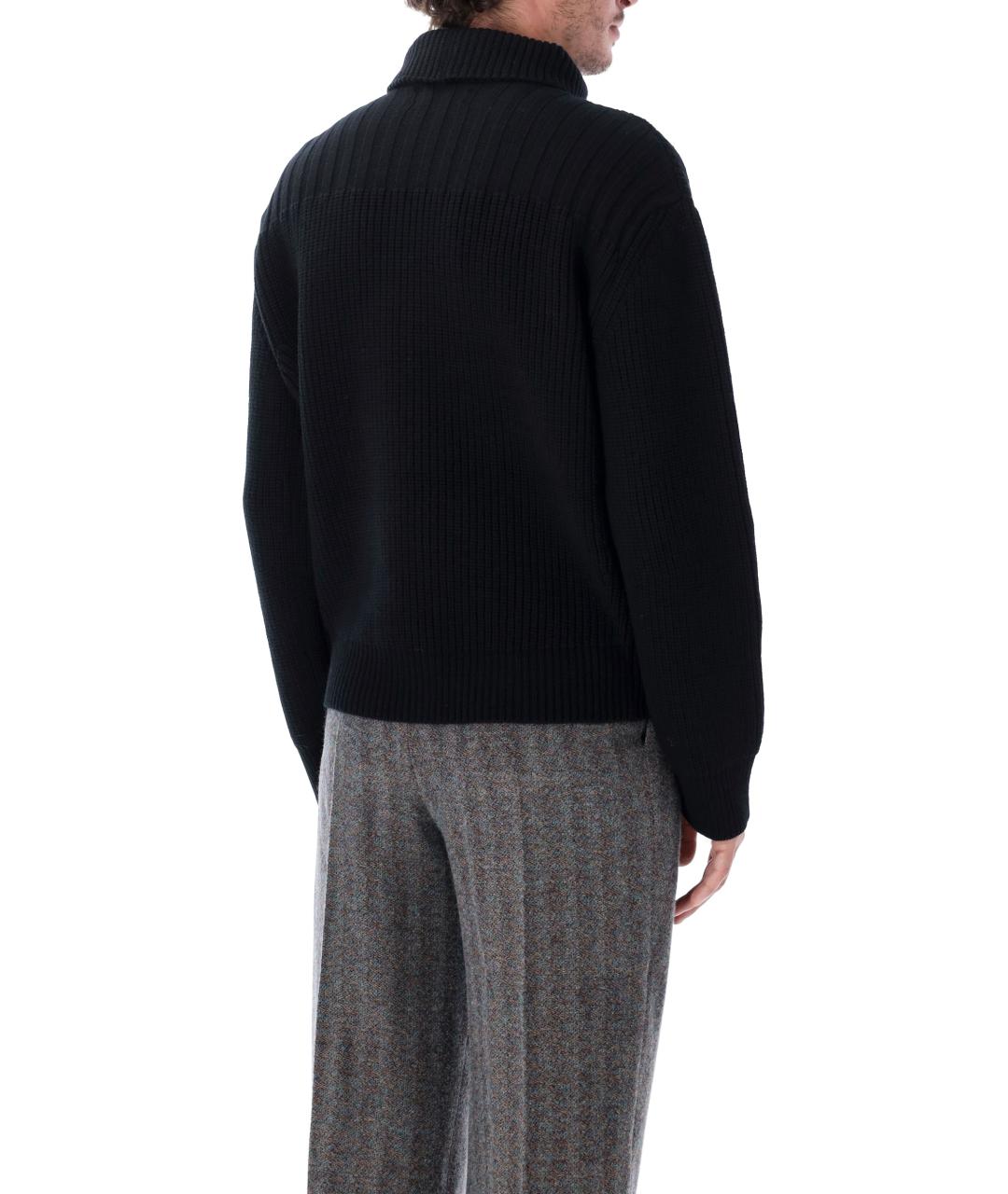 DRIES VAN NOTEN Черный шерстяной кардиган, фото 3