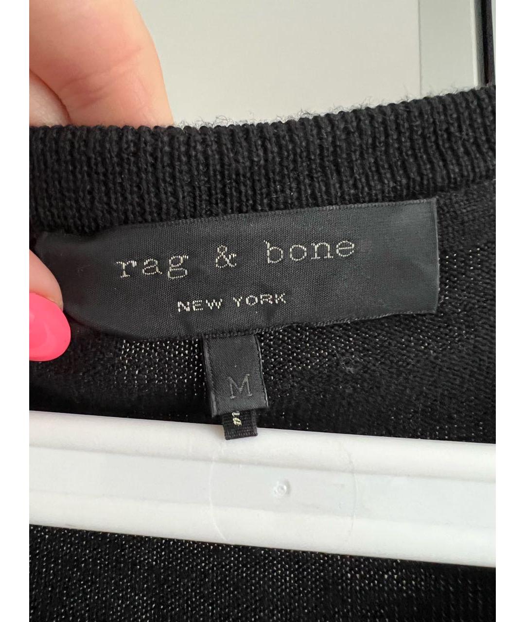 RAG&BONE Черное кожаное повседневное платье, фото 3