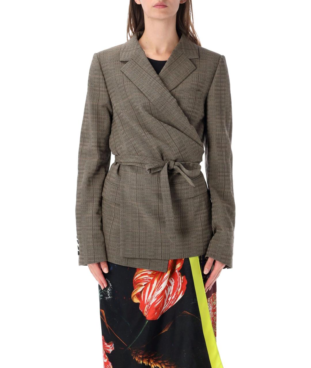 DRIES VAN NOTEN Серая шерстяная куртка, фото 1