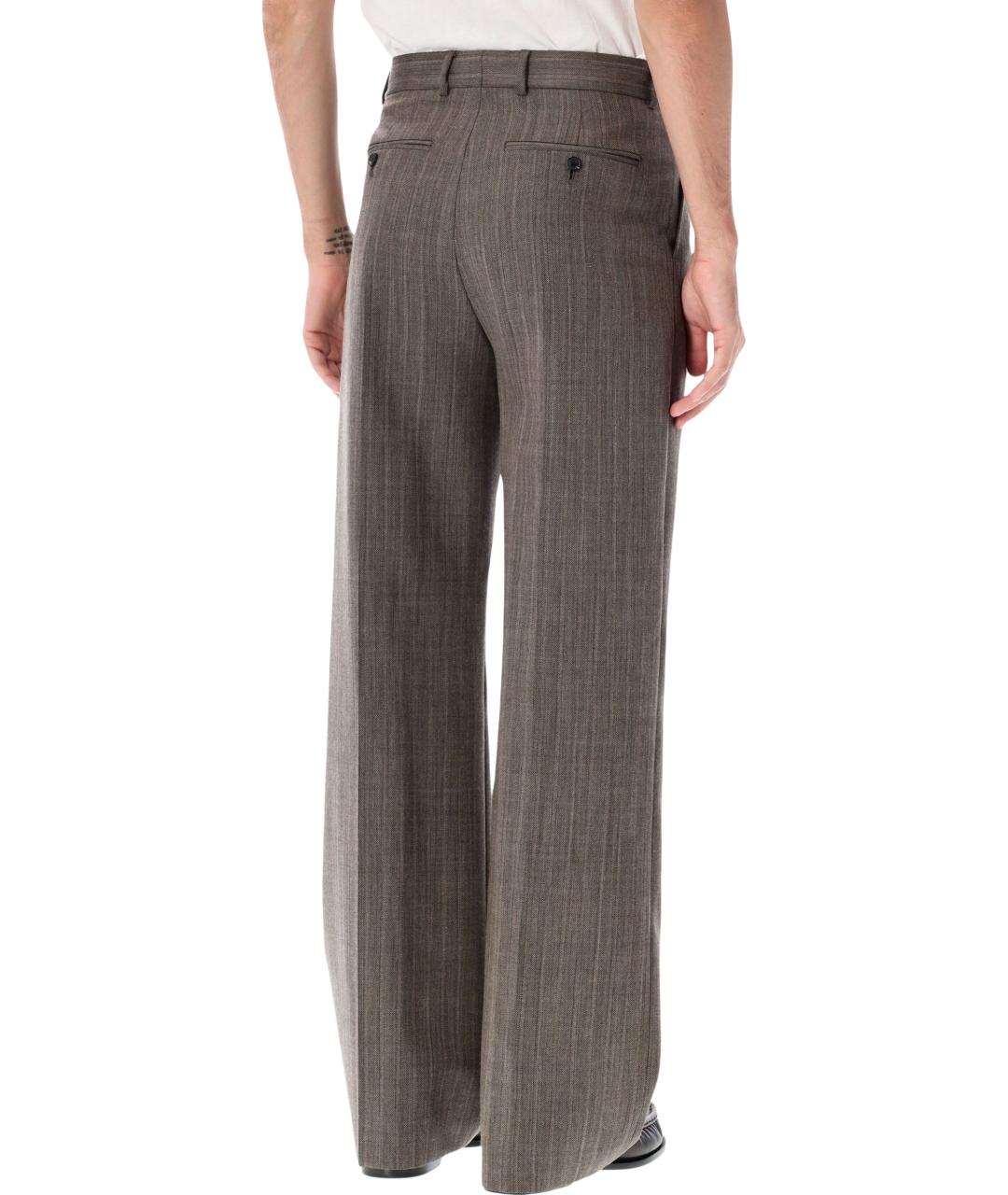 DRIES VAN NOTEN Серые шерстяные повседневные брюки, фото 2