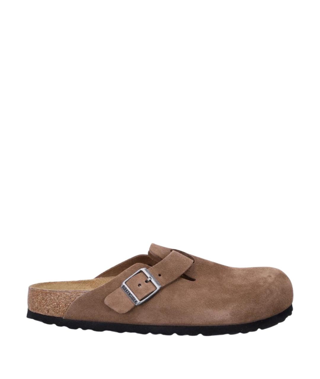 BIRKENSTOCK Коричневые замшевые сабо, фото 1