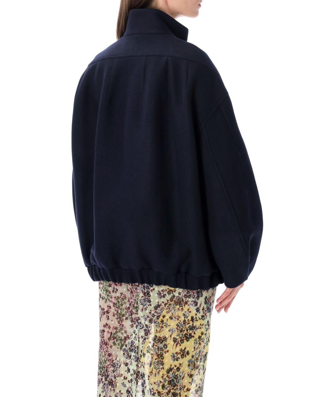 DRIES VAN NOTEN Синее шерстяное пальто, фото 2