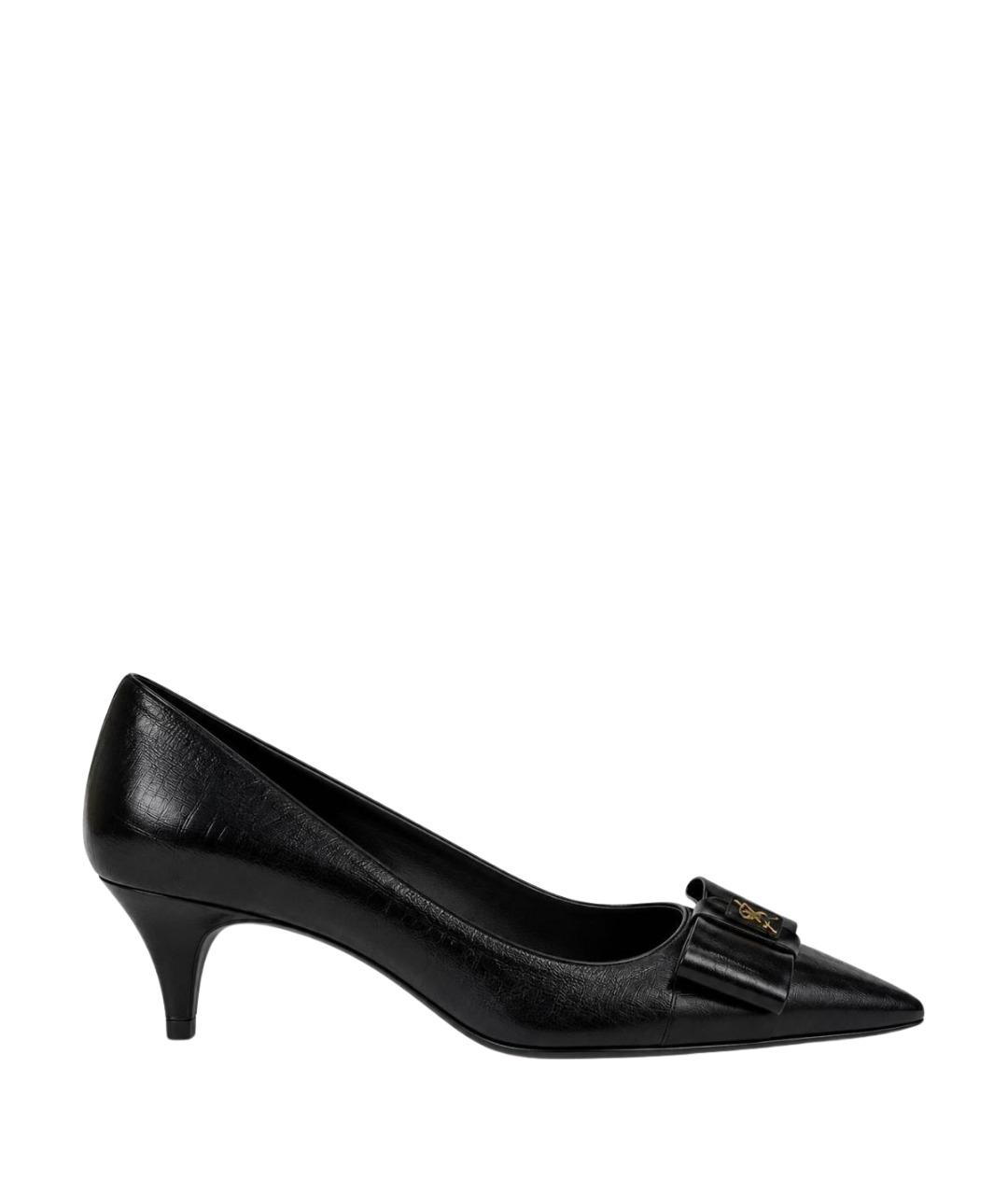 SAINT LAURENT Черные кожаные туфли, фото 1