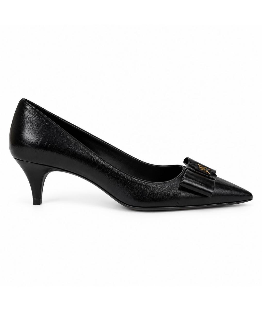 SAINT LAURENT Черные кожаные туфли, фото 5