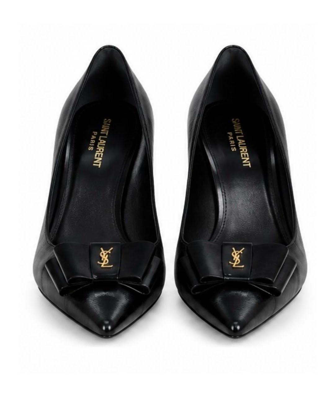 SAINT LAURENT Черные кожаные туфли, фото 4