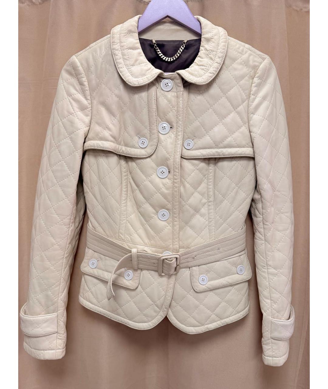 BURBERRY Бежевая кожаная куртка, фото 2