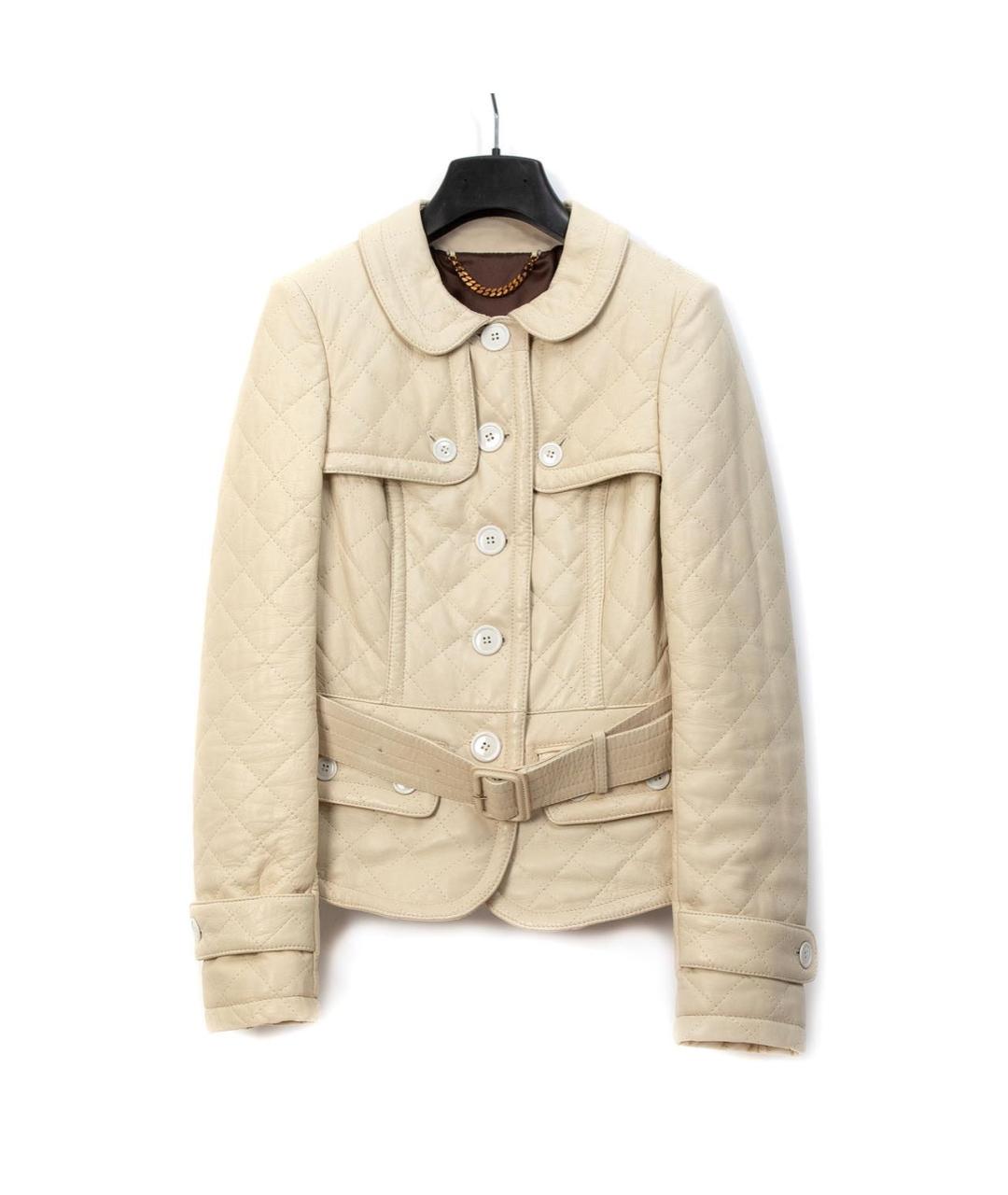 BURBERRY Бежевая кожаная куртка, фото 7