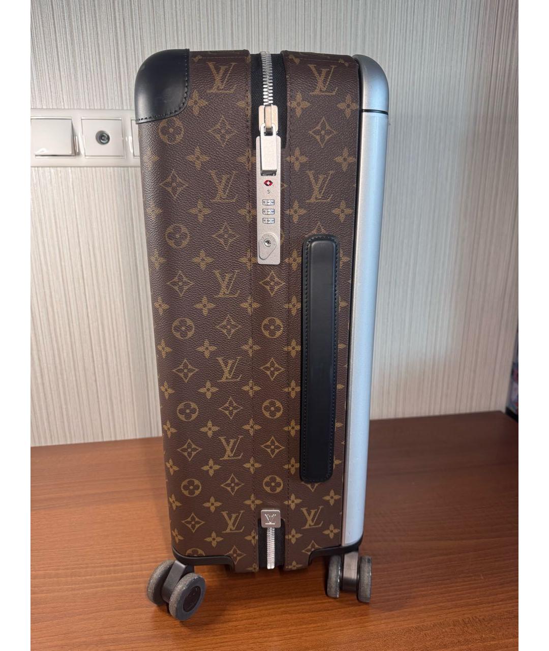 LOUIS VUITTON Коричневый чемодан из канвы, фото 4