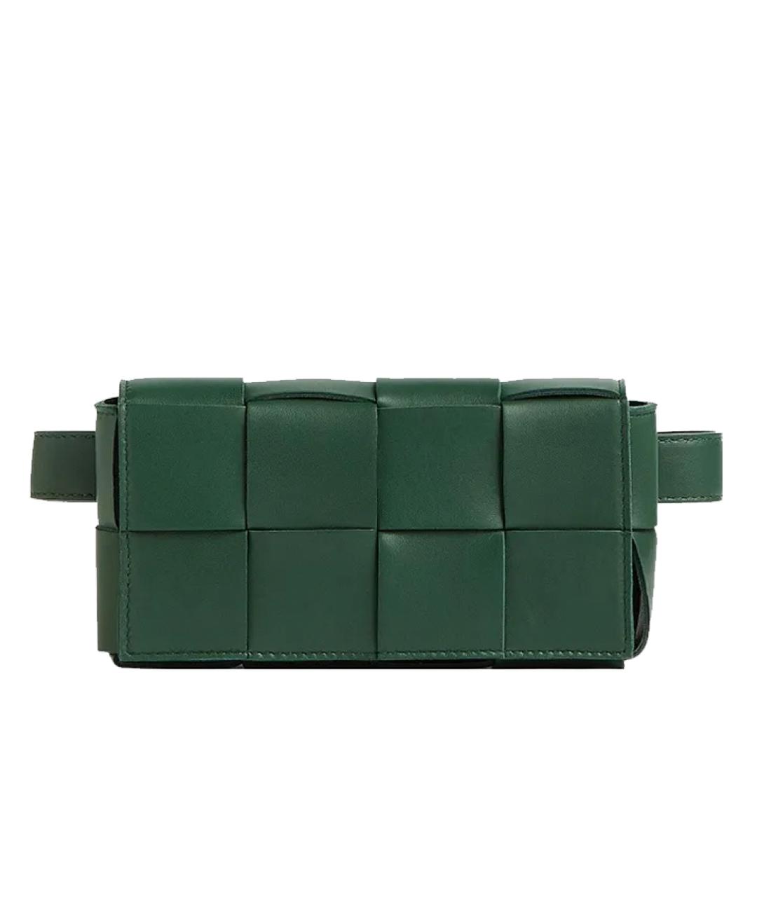 BOTTEGA VENETA Зеленая кожаная поясная сумка, фото 1