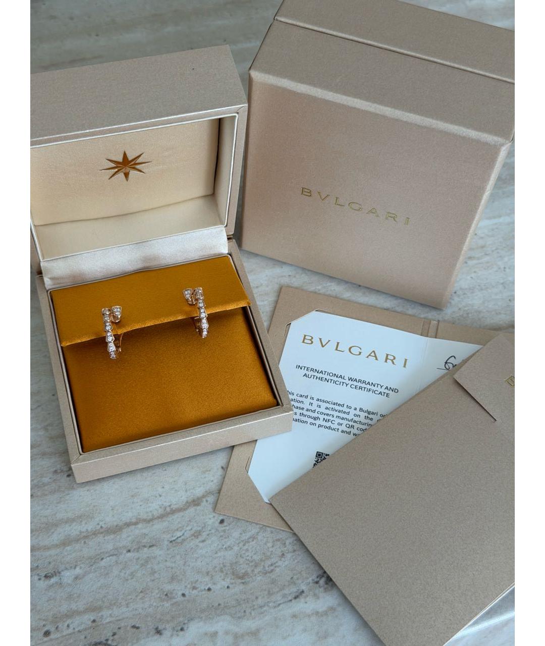 BVLGARI Золотые серьги из розового золота, фото 4