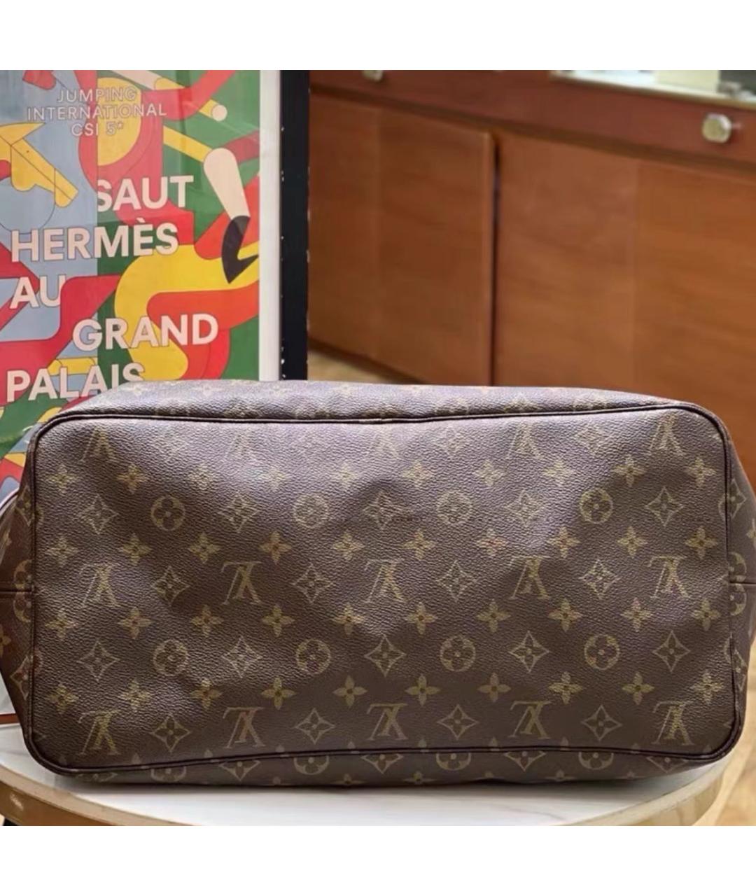 LOUIS VUITTON Коричневая сумка тоут из канвы, фото 4