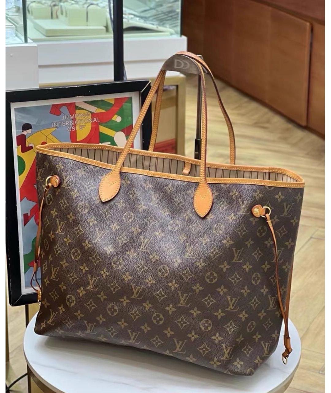 LOUIS VUITTON Коричневая сумка тоут из канвы, фото 2