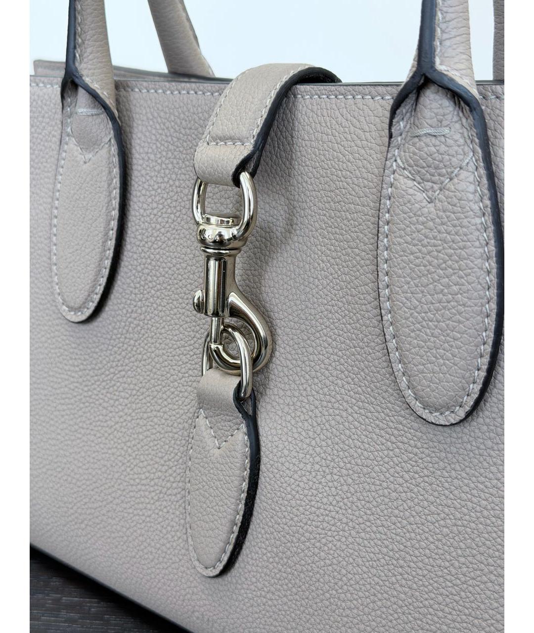 GUCCI Бежевая кожаная сумка с короткими ручками, фото 3