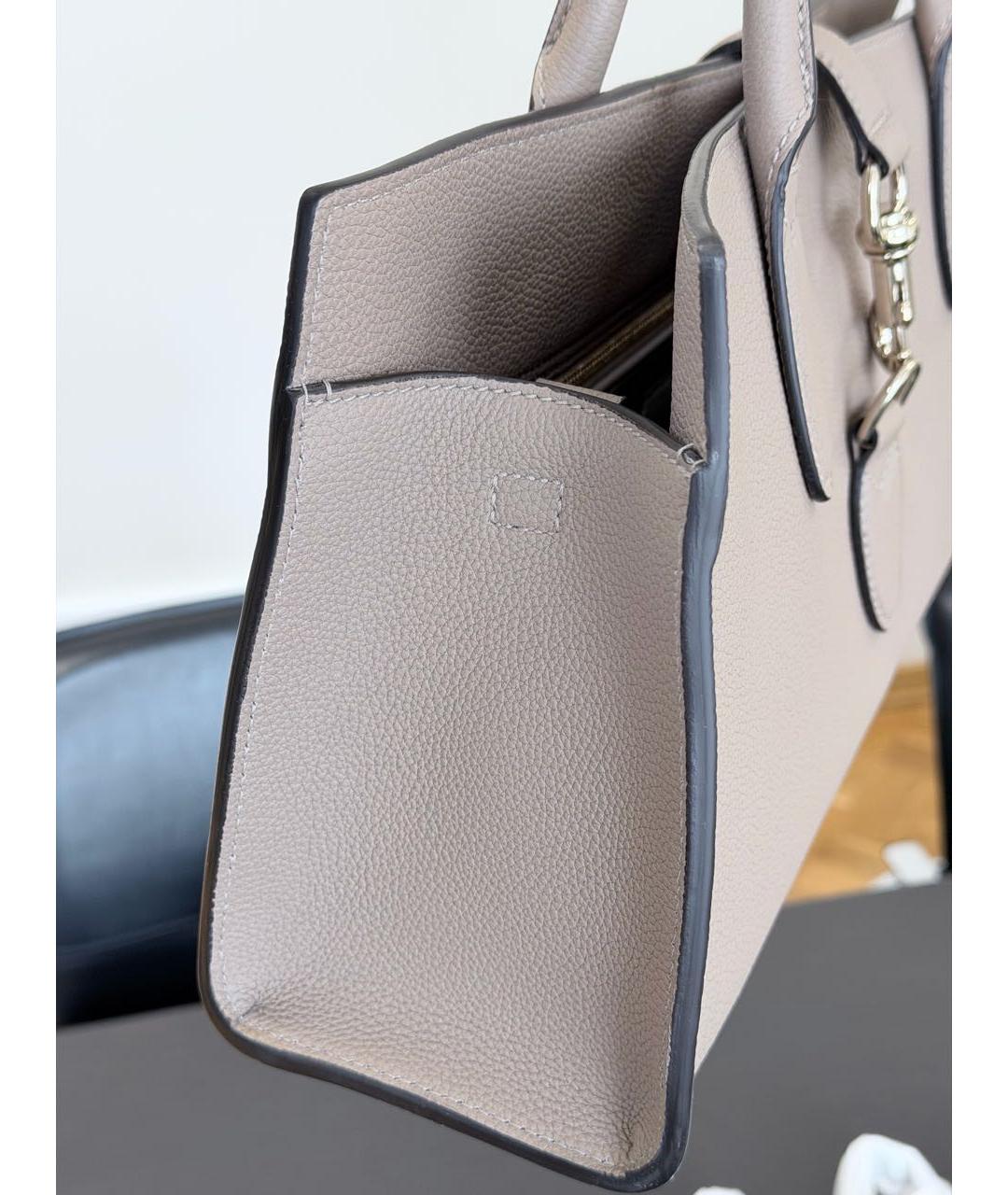 GUCCI Бежевая кожаная сумка с короткими ручками, фото 5