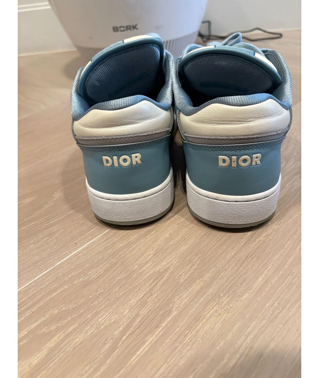 CHRISTIAN DIOR Голубые кожаные кроссовки, фото 4