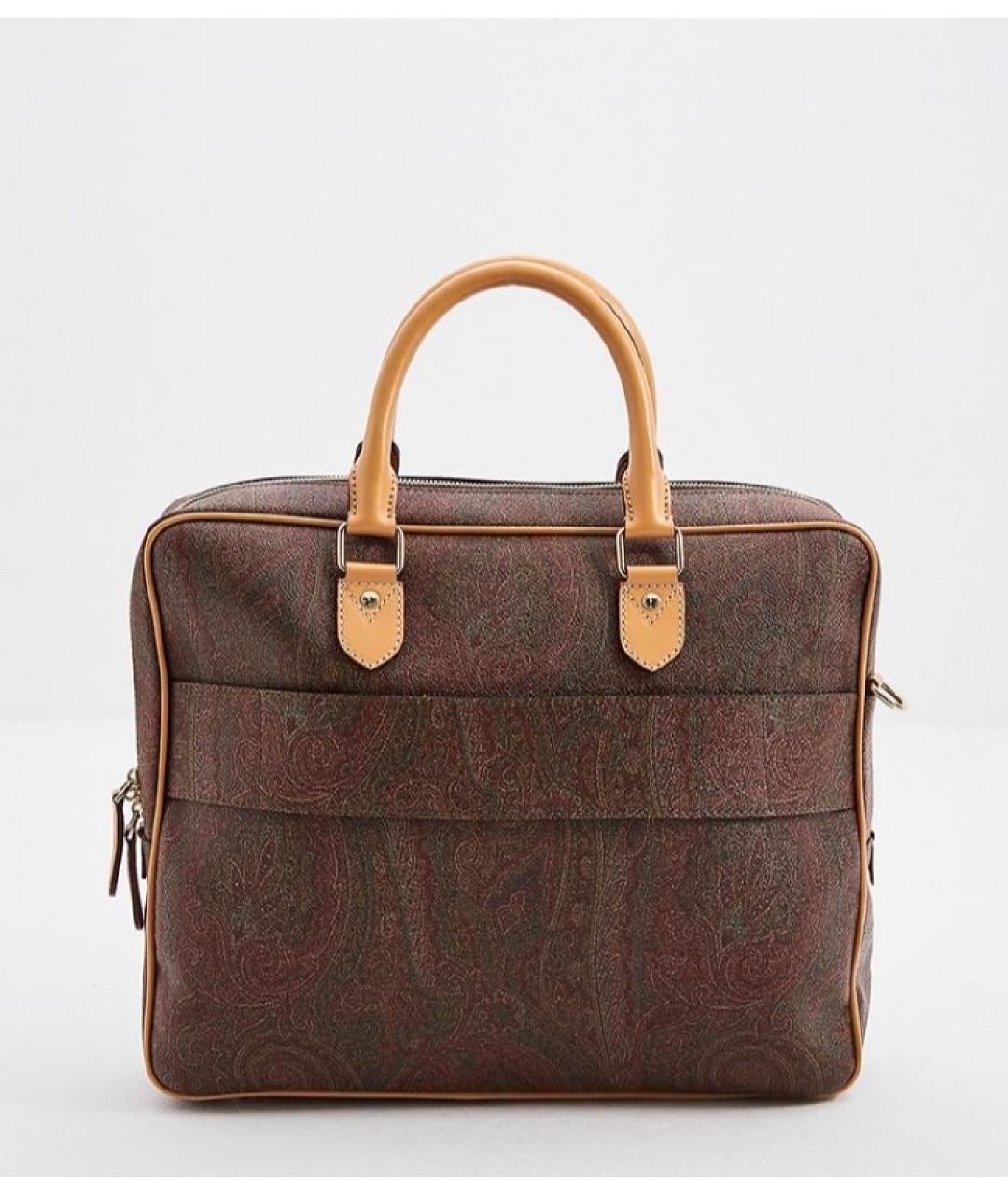 ETRO Коричневый портфель из канвы, фото 3