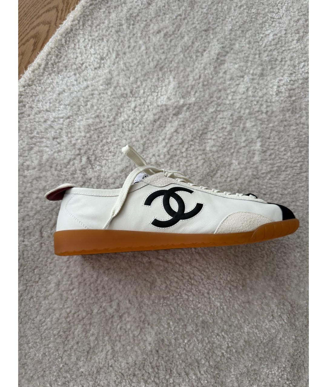 CHANEL Белые кожаные кеды, фото 8