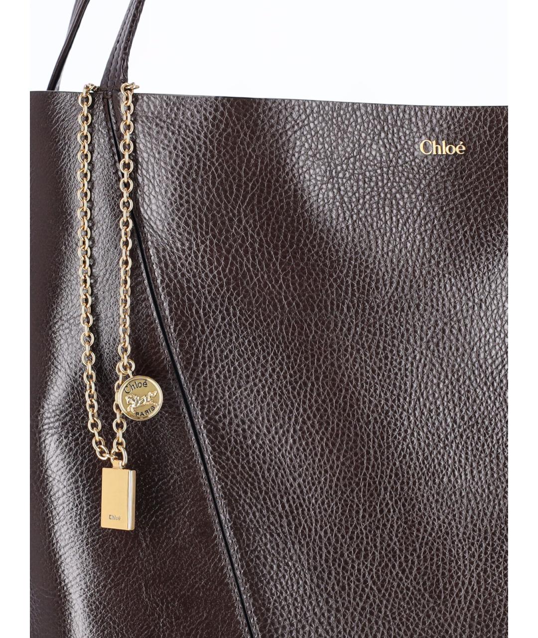 CHLOE Коричневая кожаная сумка тоут, фото 6