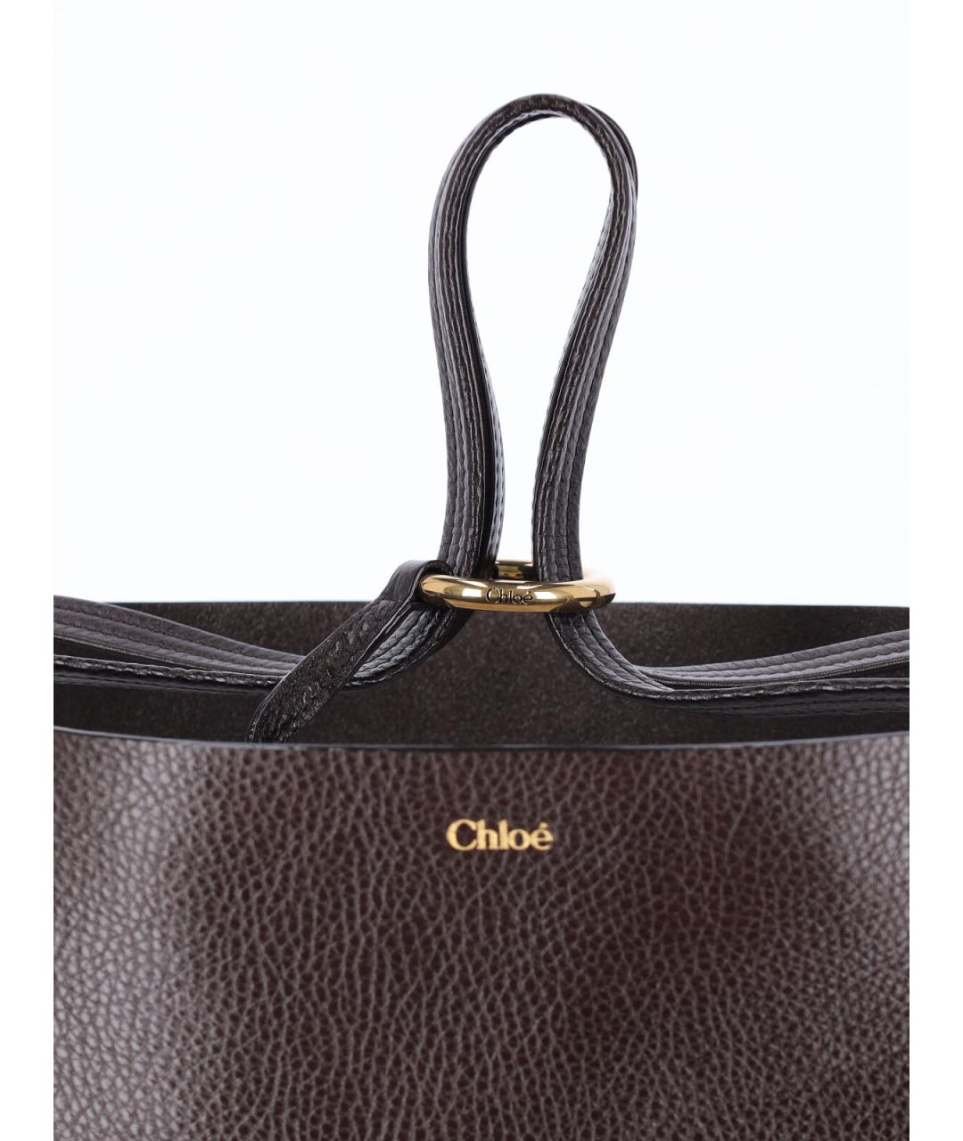 CHLOE Коричневая кожаная сумка тоут, фото 7