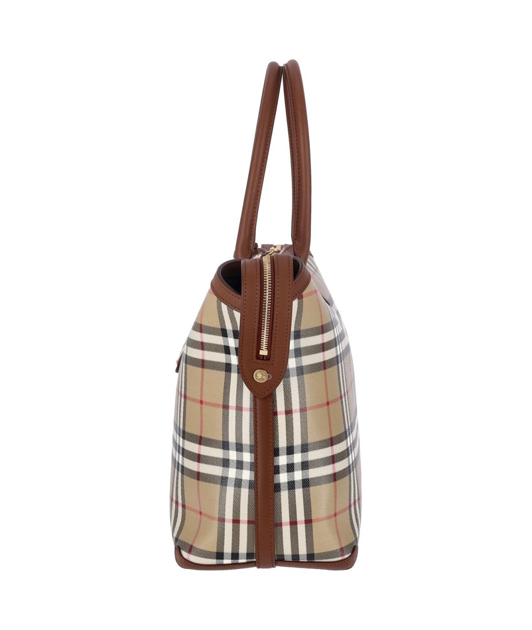 BURBERRY Бежевая сумка тоут из канвы, фото 5