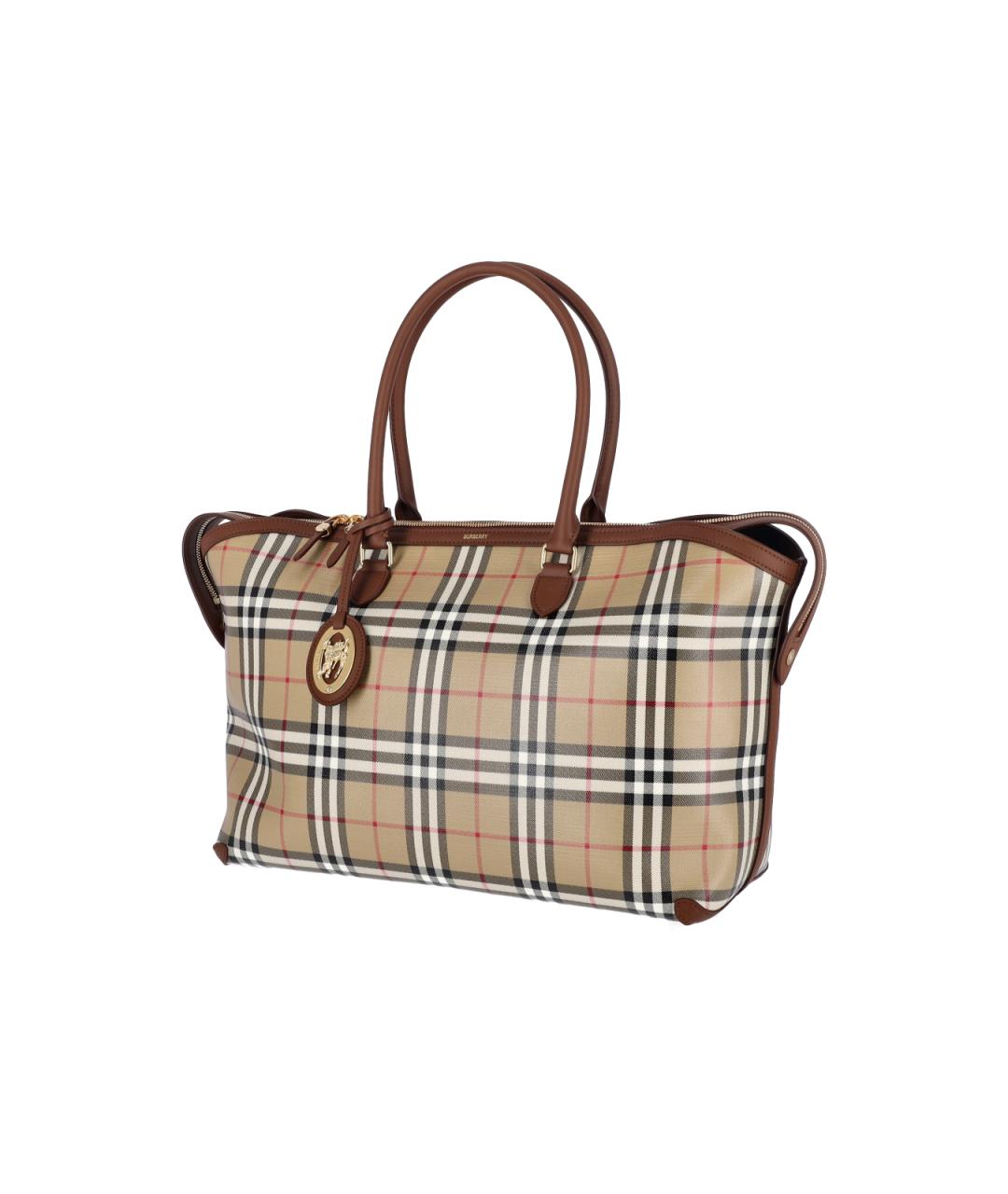 BURBERRY Бежевая сумка тоут из канвы, фото 2