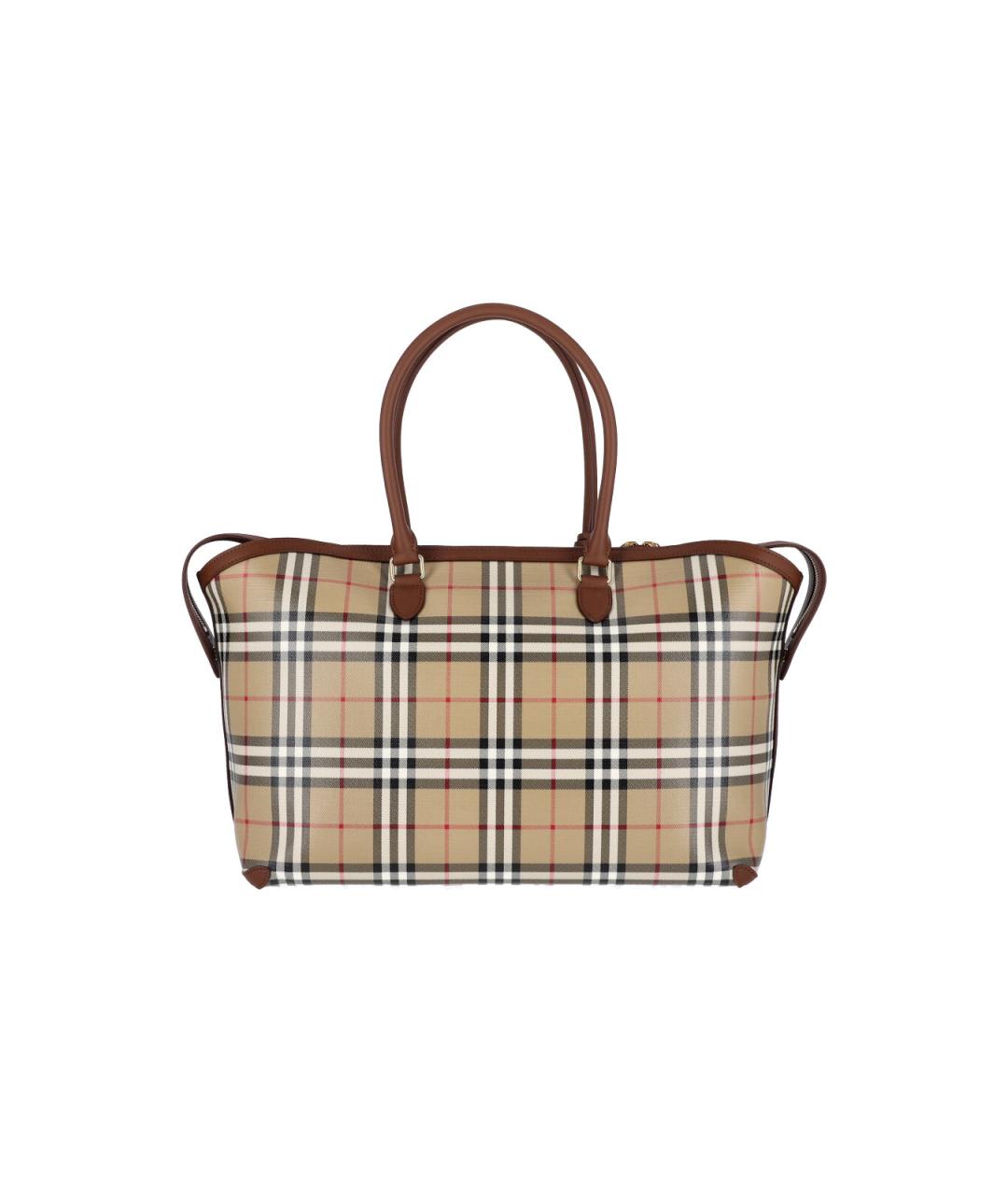 BURBERRY Бежевая сумка тоут из канвы, фото 3