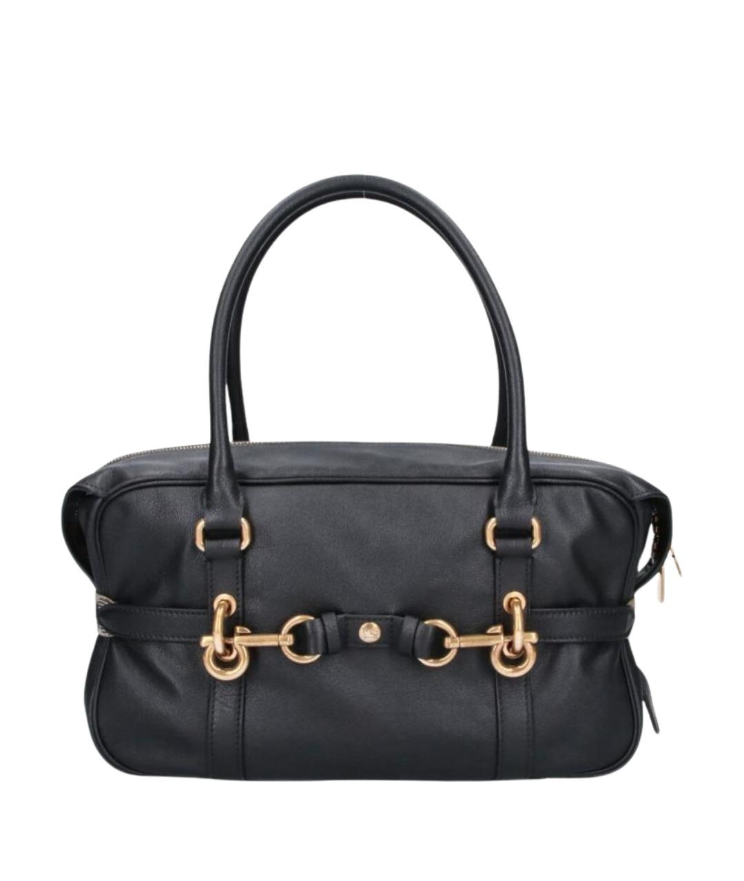 BURBERRY Черная кожаная сумка тоут, фото 1