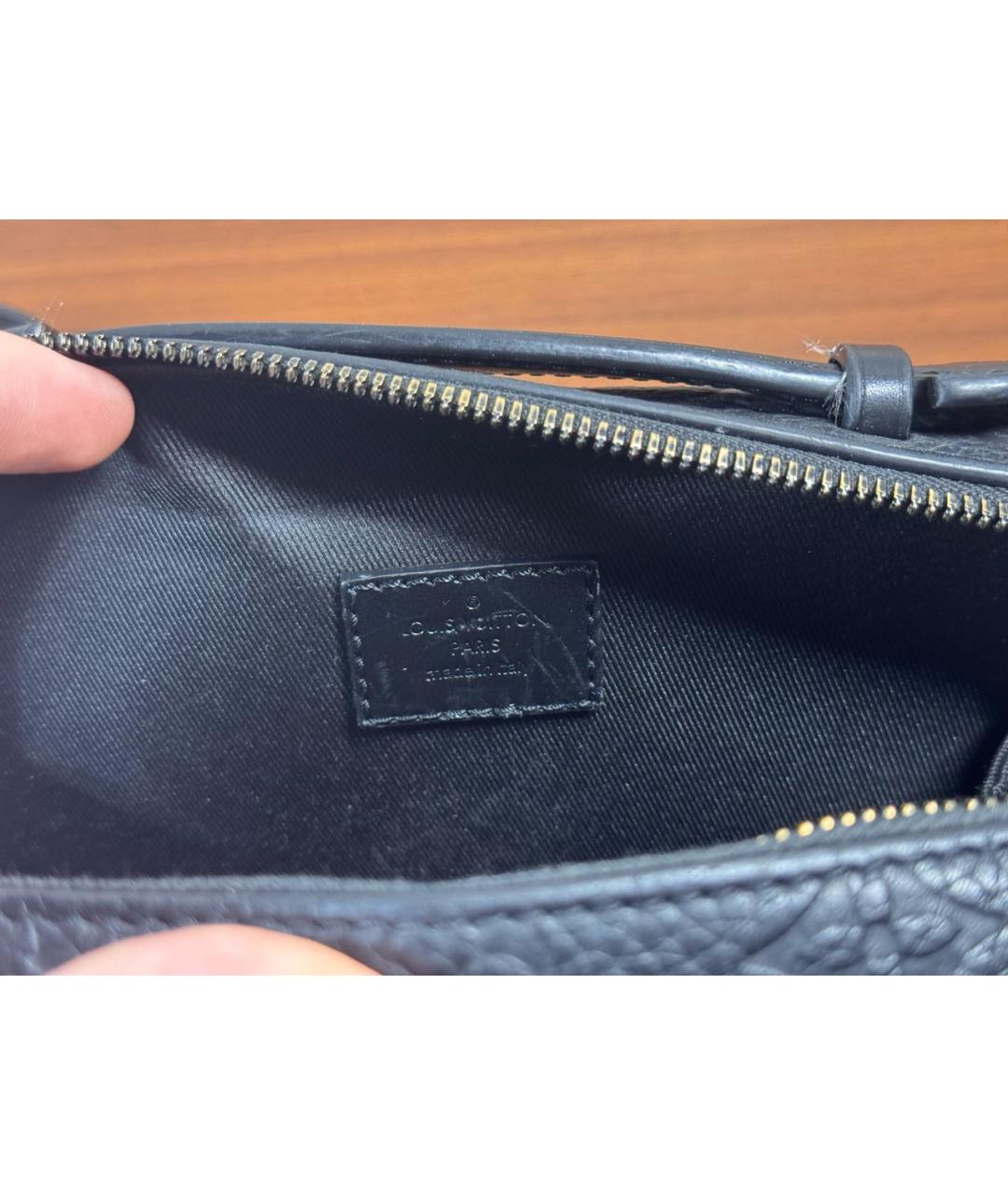 LOUIS VUITTON Черная кожаная сумка на плечо, фото 4