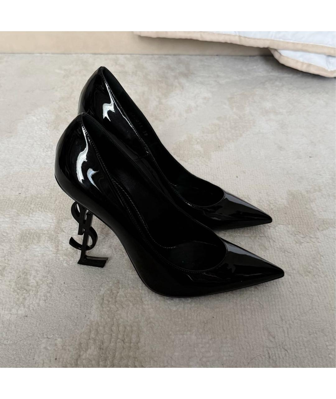 SAINT LAURENT Черные туфли из лакированной кожи, фото 6