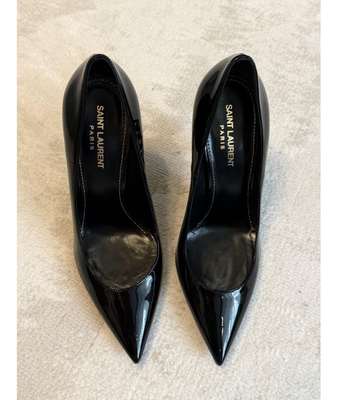 SAINT LAURENT Черные туфли из лакированной кожи, фото 3