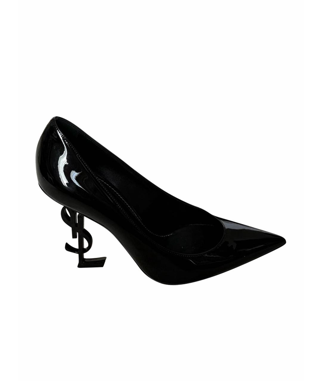 SAINT LAURENT Черные туфли из лакированной кожи, фото 1