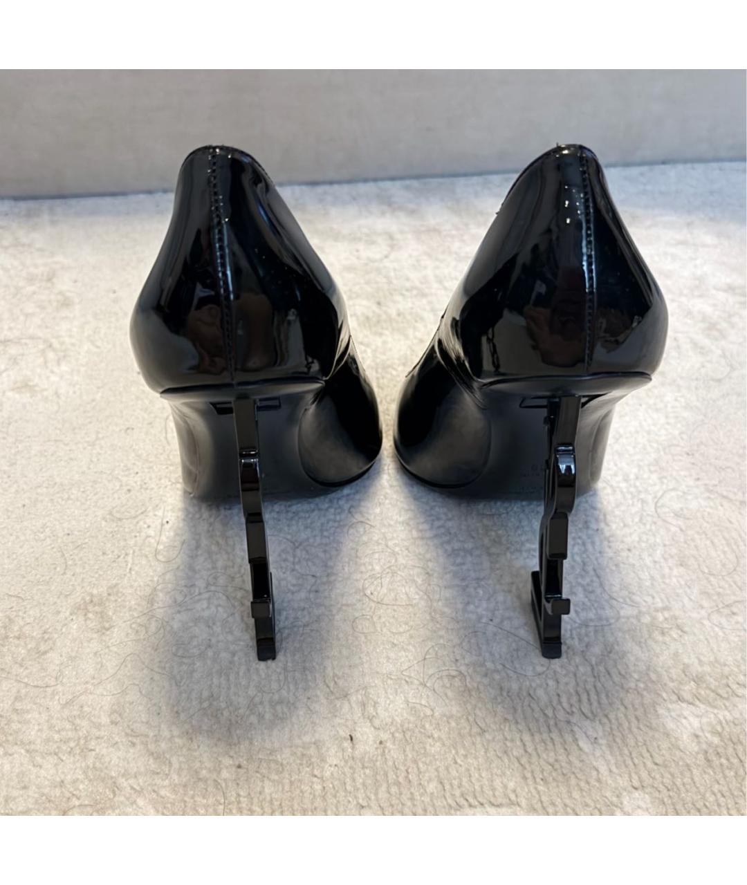 SAINT LAURENT Черные туфли из лакированной кожи, фото 4