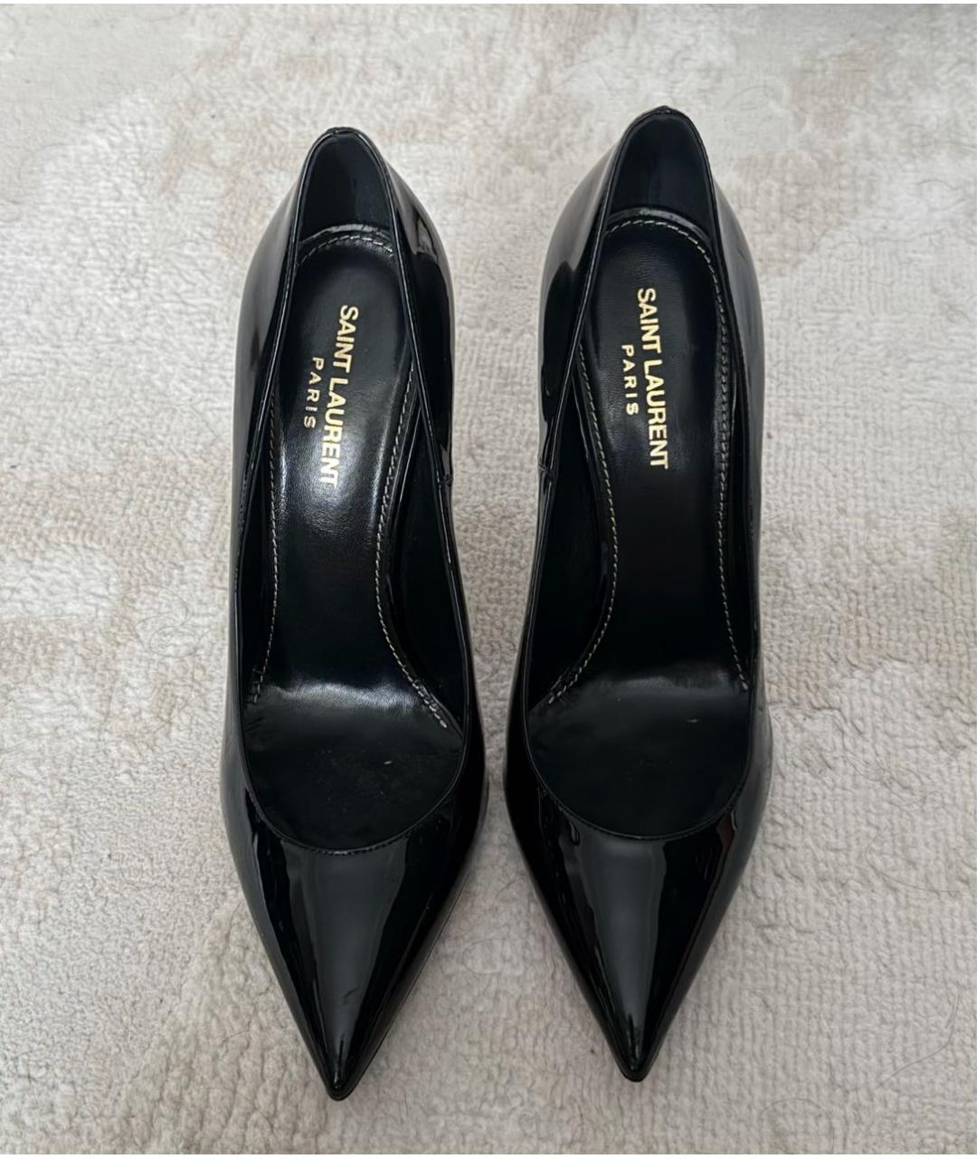 SAINT LAURENT Черные туфли из лакированной кожи, фото 2