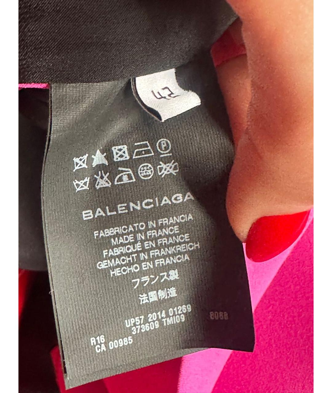 BALENCIAGA Фуксия хлопковое коктейльное платье, фото 4