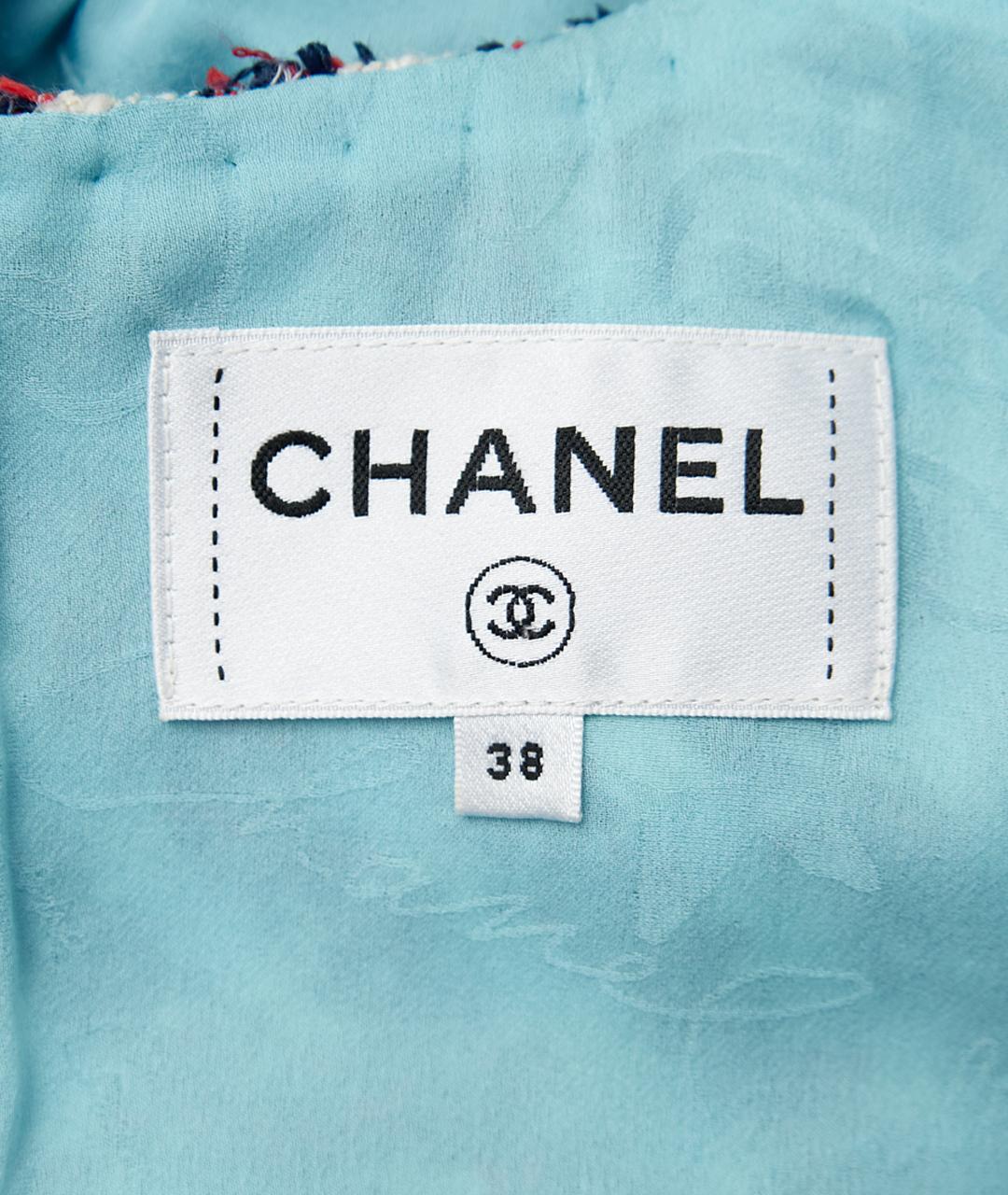 CHANEL Голубое полиамидовое повседневное платье, фото 7