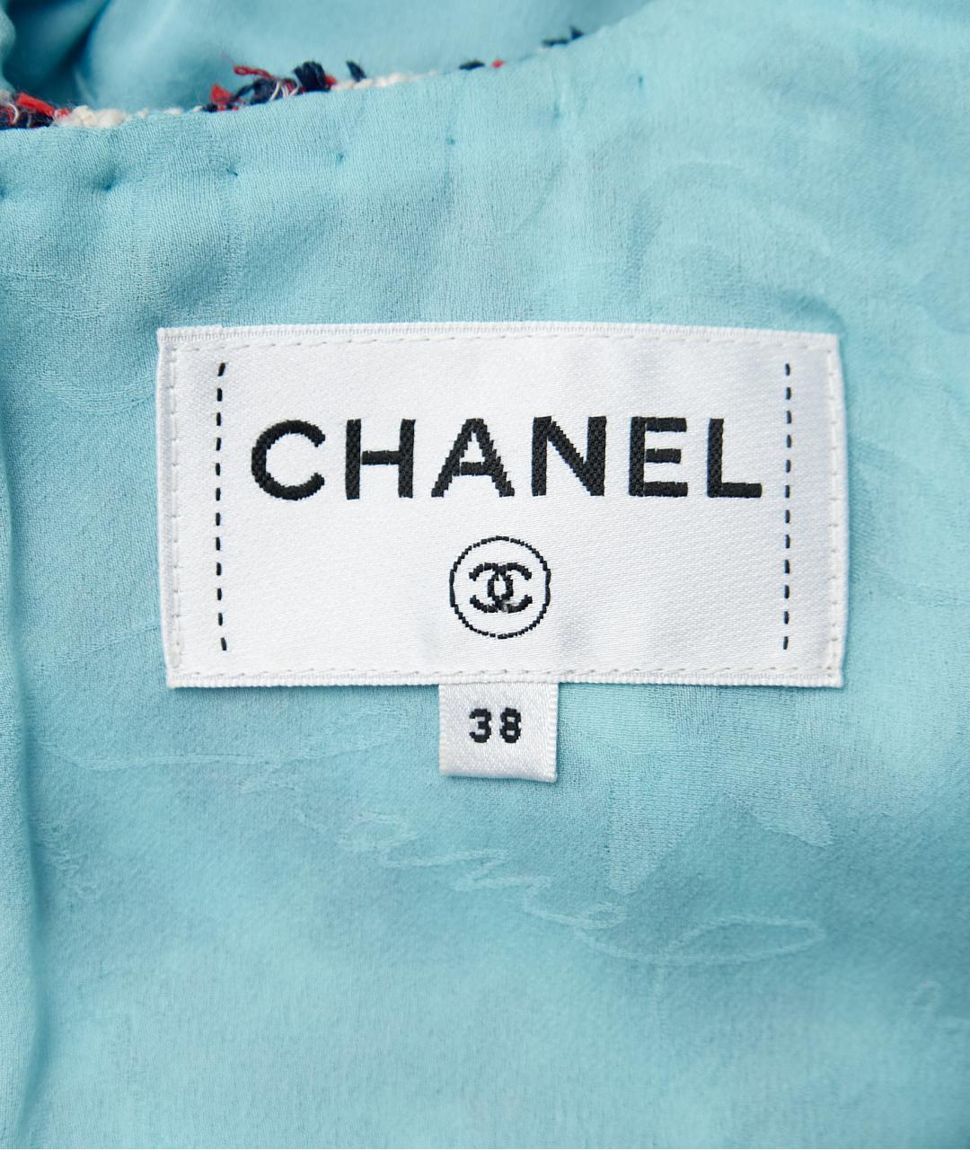 CHANEL Голубое полиамидовое повседневное платье, фото 3