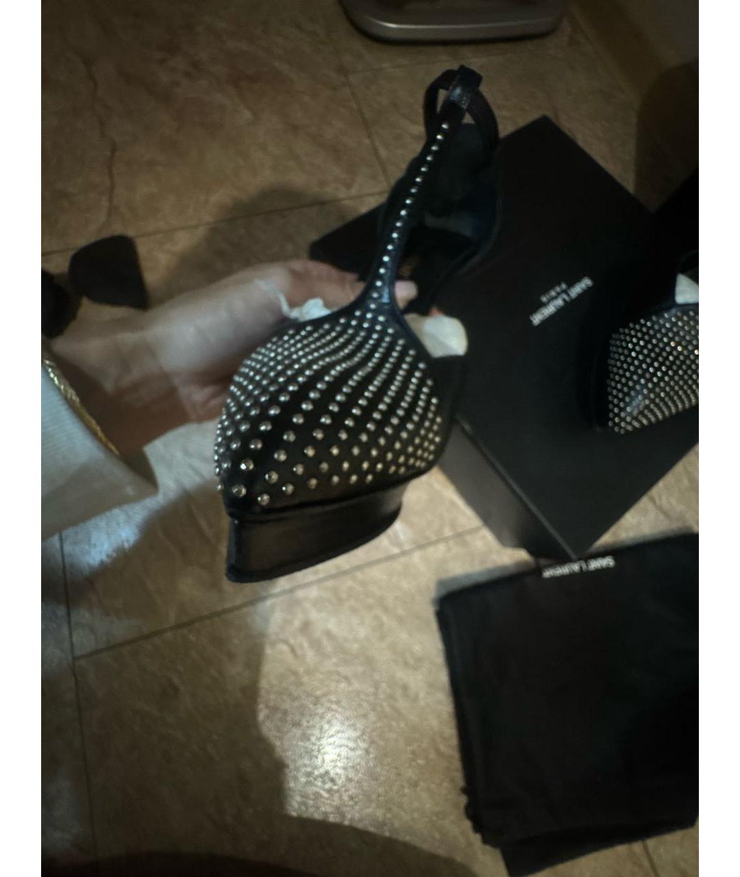 SAINT LAURENT Черные кожаные туфли, фото 7