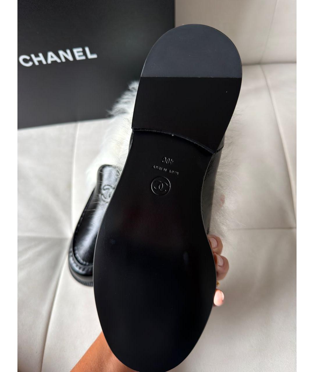 CHANEL Черные кожаные лоферы, фото 3