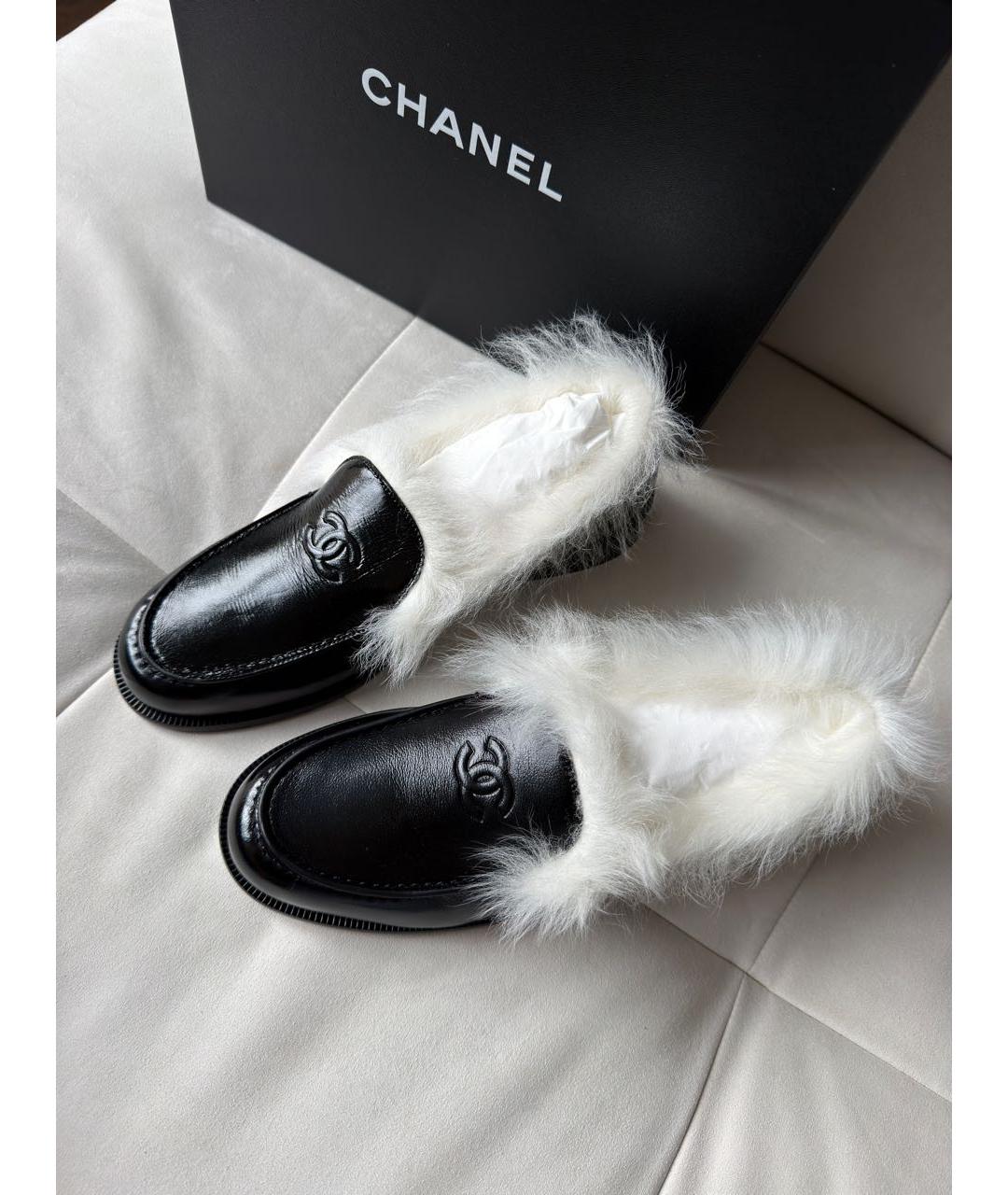 CHANEL Черные кожаные лоферы, фото 5