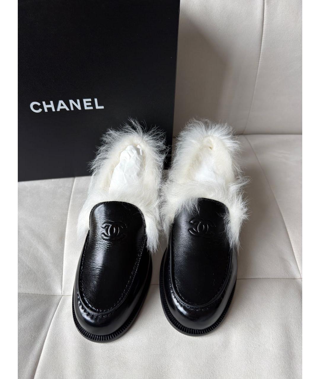 CHANEL Черные кожаные лоферы, фото 2