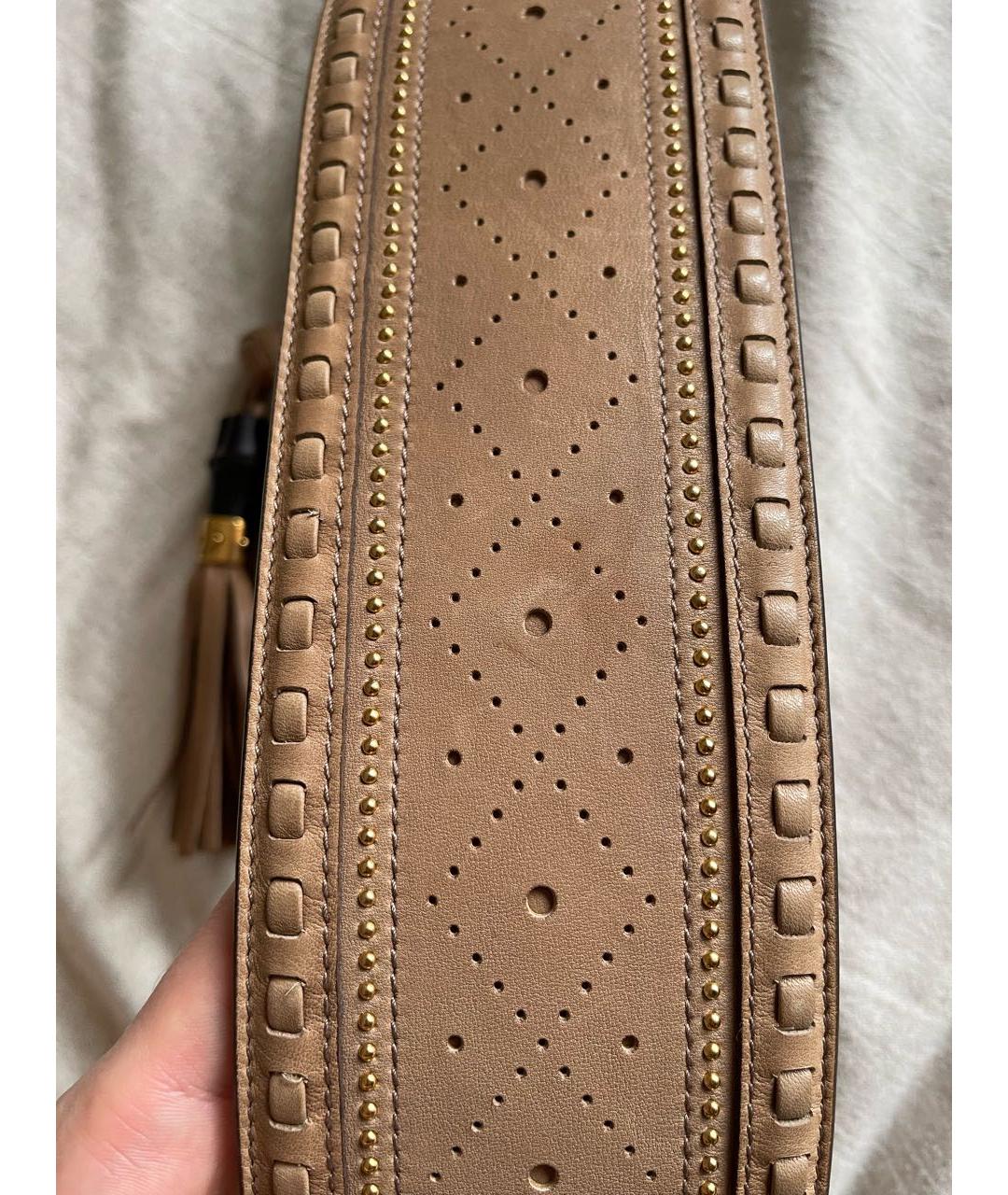 GUCCI Бежевый кожаный ремень, фото 5